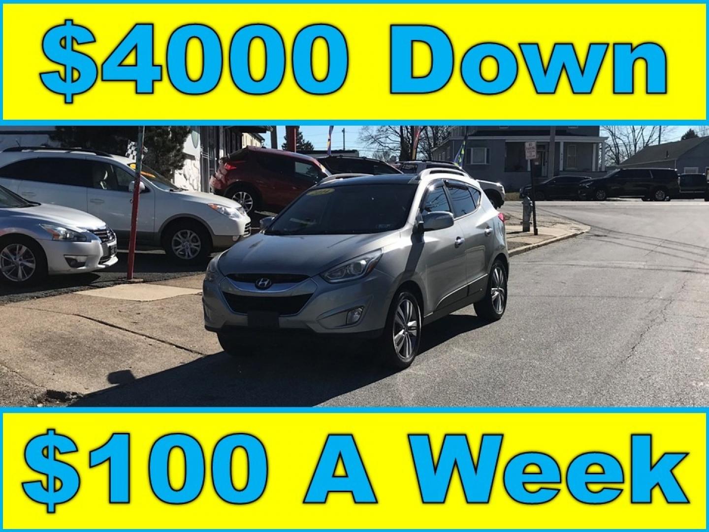 2014 Silver /Gray Hyundai Tucson Limited (KM8JUCAGXEU) with an 2.4 V4 engine, Automatic transmission, located at 577 Chester Pike, Prospect Park, PA, 19076, (610) 237-1015, 39.886154, -75.302338 - Photo#0